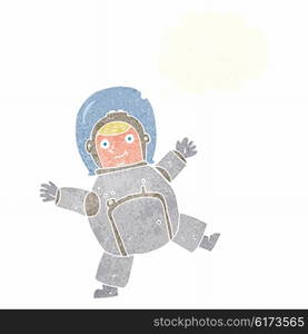 cartoon astronaut with thought bubble