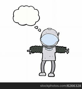 cartoon astronaut with thought bubble