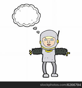 cartoon astronaut with thought bubble