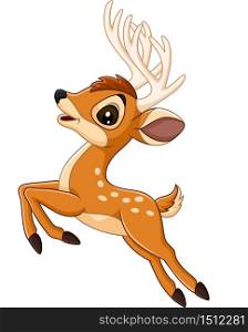 Cartoon baby deer jumping
