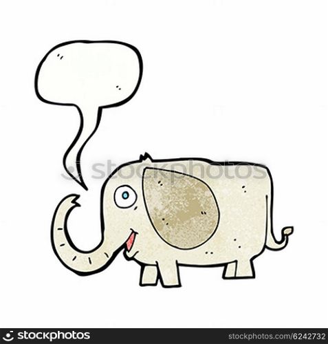cartoon baby elephant with speech bubble
