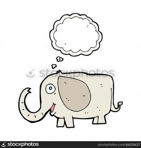 cartoon baby elephant with thought bubble