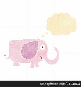 cartoon baby elephant with thought bubble