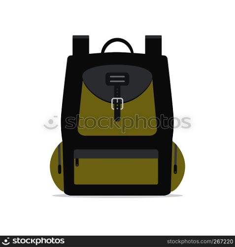Cartoon backpack isolated on white background. flat style trendy modern vector illustration. Cartoon backpack isolated on white background