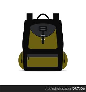 Cartoon backpack isolated on white background. flat style trendy modern vector illustration. Cartoon backpack isolated on white background