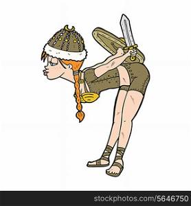 cartoon barbarian viking girl