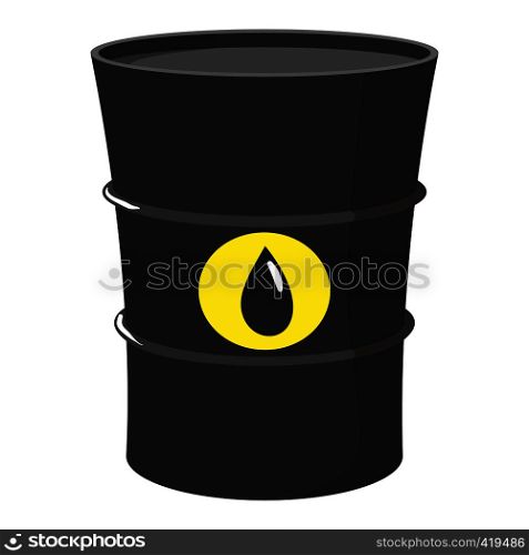 Cartoon barrel of oil isolated on white background. Cartoon barrel of oil