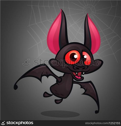 Cartoon bat. Halloween vector cute bat illustration. Halloween mascot
