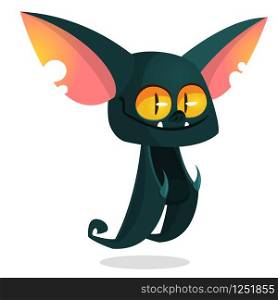Cartoon bat head icon. Halloween vector bat vampire icon or avatar
