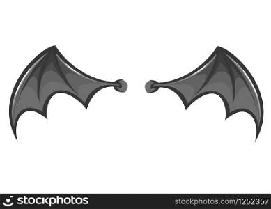 Cartoon bat or monster wings. Vector illustration