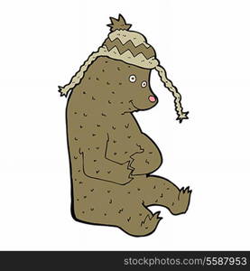 cartoon bear in winter hat