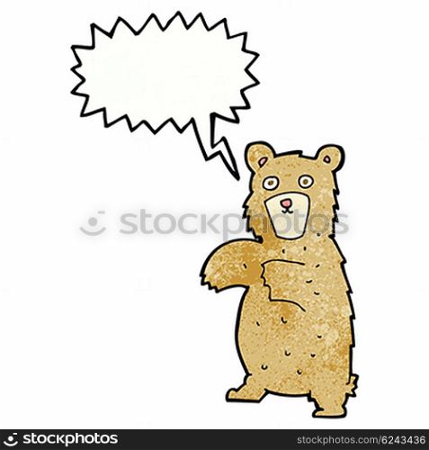 cartoon bear with speech bubble