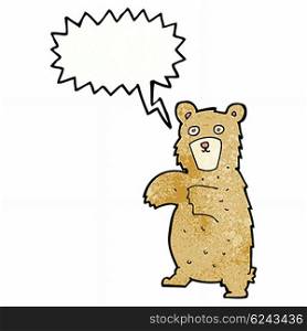 cartoon bear with speech bubble