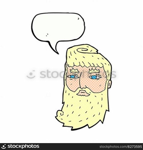 cartoon bearded man with speech bubble