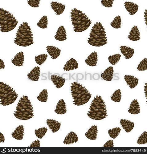 Cartoon beautiful pine cone. Seamless pattern. Vector Illustration. EPS10. Cartoon beautiful pine cone. Seamless pattern. Vector Illustration