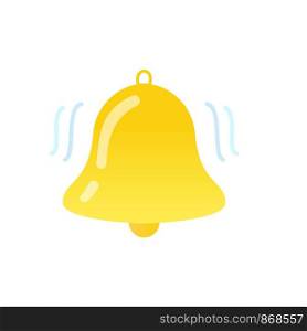 Cartoon bell icon isolated on white background. Vector design element.
