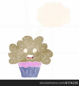 cartoon big cupcake with thought bubble