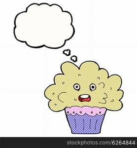 cartoon big cupcake with thought bubble