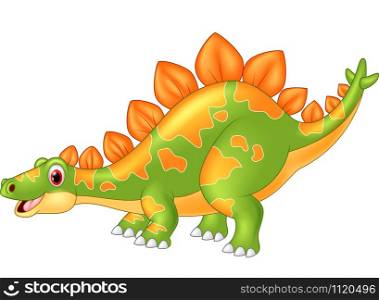 Cartoon big dinosaur Stegosaurus