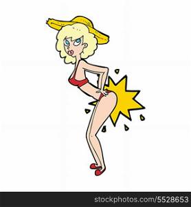 cartoon bikini pin up woman