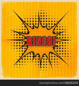 Cartoon Bingo on an old-fashioned yellow background. Vector illustration.