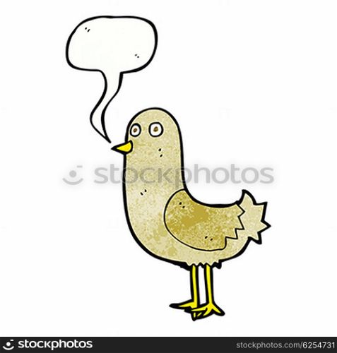 cartoon bird with speech bubble