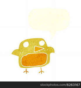 cartoon bird with speech bubble