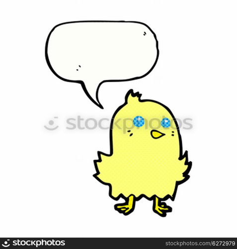 cartoon bird with speech bubble