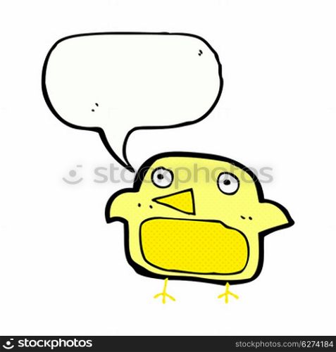 cartoon bird with speech bubble