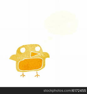 cartoon bird with thought bubble