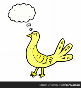 cartoon bird with thought bubble