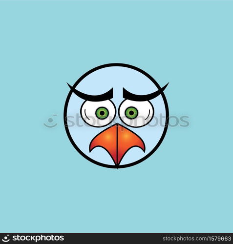 cartoon birdies face emoticon design vector illustration