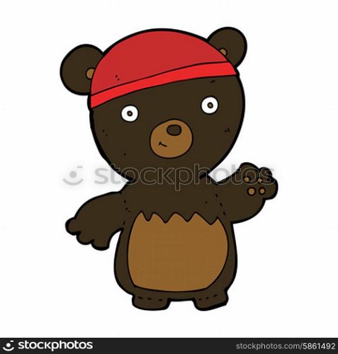 cartoon black bear wearing hat