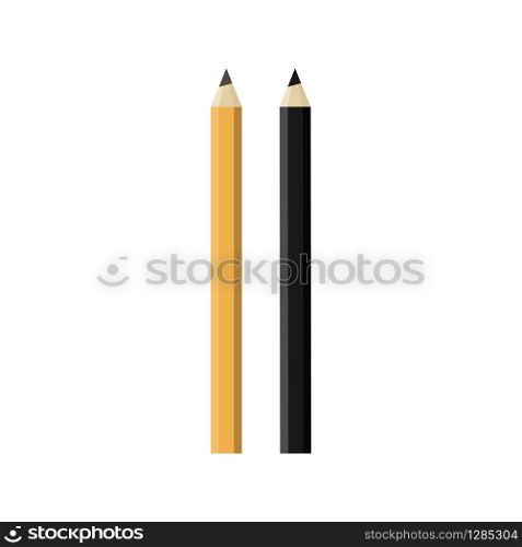 Cartoon black pencils . Vector illustration