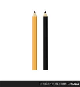 Cartoon black pencils . Vector illustration
