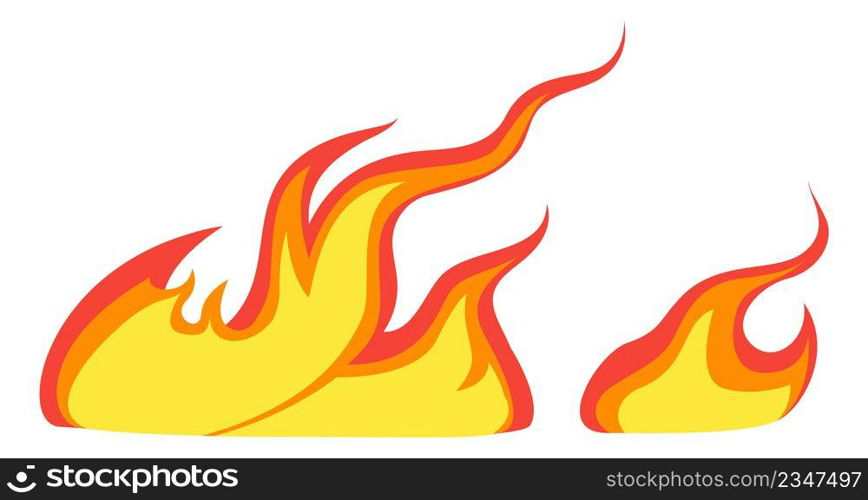 Cartoon blaze. Air burning fire. Wind flame isolated on white background. Cartoon blaze. Air burning fire. Wind flame