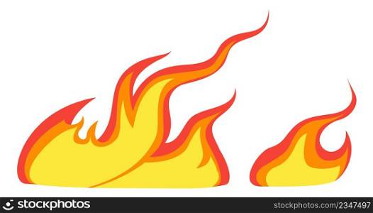Cartoon blaze. Air burning fire. Wind flame isolated on white background. Cartoon blaze. Air burning fire. Wind flame