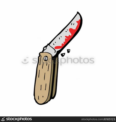 cartoon bloody folding knife