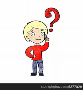 cartoon boy asking question