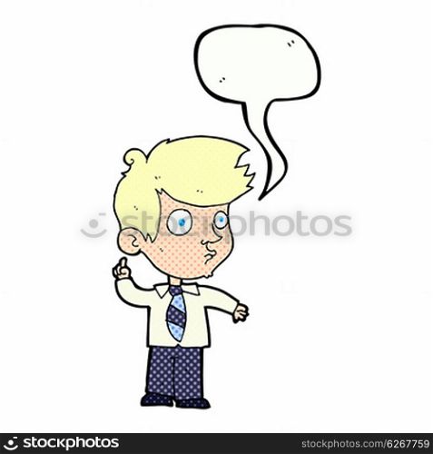 cartoon boy asking question with speech bubble