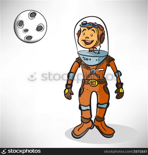 Cartoon boy astronaut