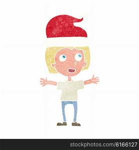 cartoon boy in christmas hat