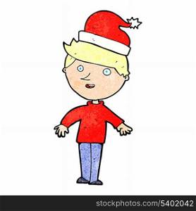 cartoon boy in santa hat