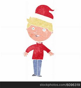 cartoon boy in santa hat