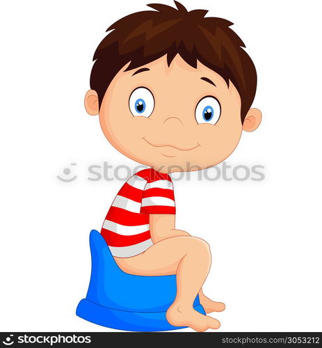 cartoon boy sitting on the potty