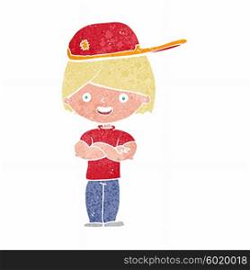 cartoon boy wearing cap