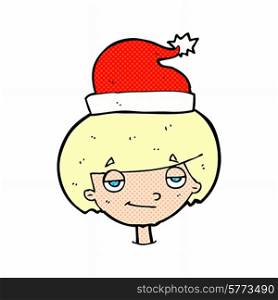 cartoon boy wearing christmas hat