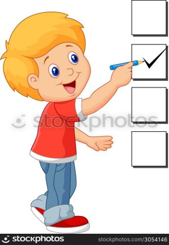 Cartoon boy with checklist