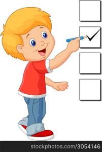 Cartoon boy with checklist