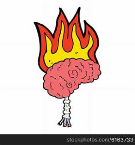 cartoon brain on fire